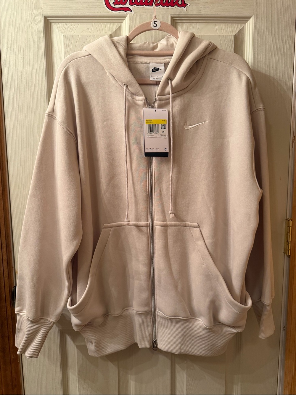 Nike Cream Full-Zip Hoodie with Subtle Swoosh
